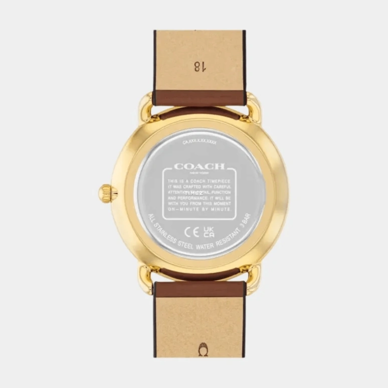 蔻驰,Elliot 36毫米,36毫米,精钢,黄金色,石英,矿物水晶,圆形,14504201