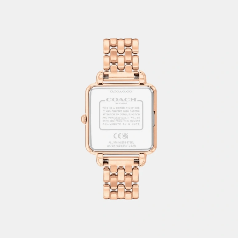 蔻驰,Cass 28毫米,28毫米,精钢,白色,石英,矿物水晶,方形,14504532