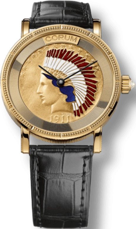 Corum,Heritage 36mm,36mm,Yellow Gold,Black,Automatic,Date,Hollow Out,C082,C082/02355