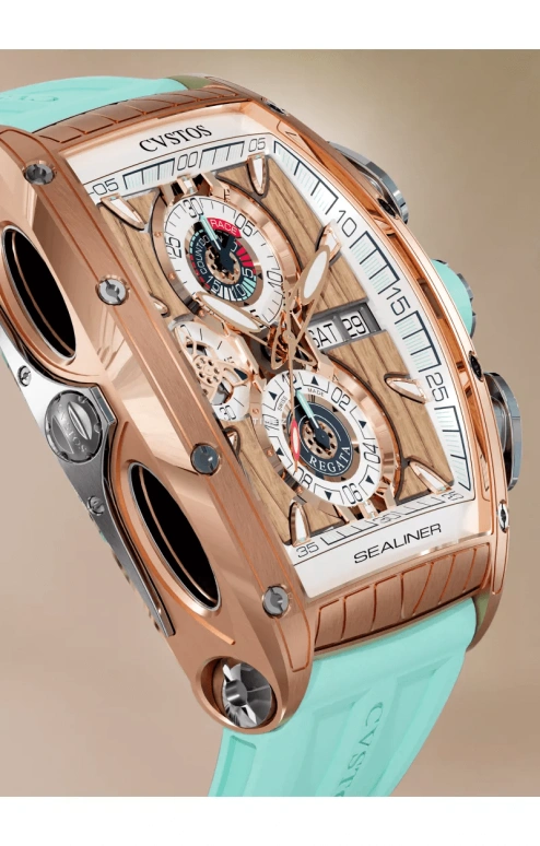 Cvstos,Sealiner 53.70x41mm,53.70x41mm,Red Gold,Titanium,Brown,White,Automatic,Chronograph,Date,Day,C01107,C01107.4125001