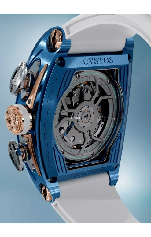 Cvstos,Sealiner 53.70x41mm,53.70x41mm,Stainless Steel,Red Gold,Brown,White,Automatic,Chronograph,Date,Day,C01107,C01107.4105002