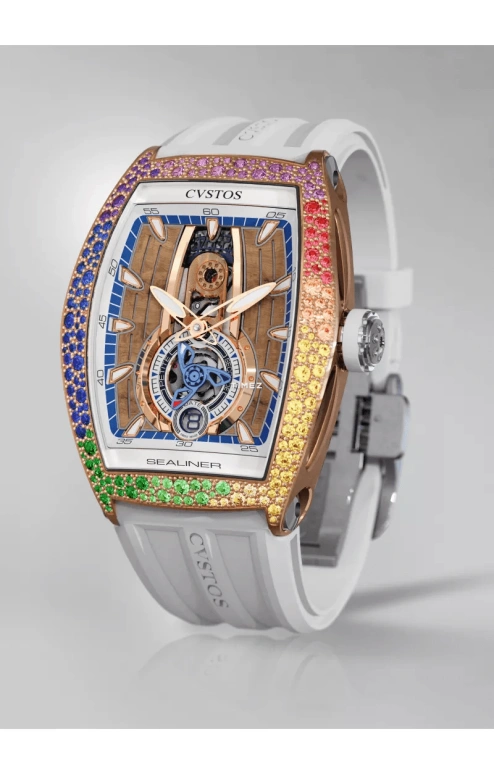 Cvstos,Sealiner 47.20x36mm,47.20x36mm,Red Gold,Sapphire,Brown,Automatic,Day,42hours,C00103,C00103.3625003