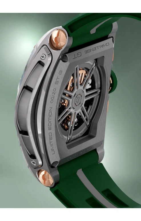 Cvstos,Racing 59x45mm,59x45mm,Red Gold,Stainless Steel,Green,Automatic,Chronograph,Day,Dule Time,GMT,48hours,In-house Caliber,B01110,B01110.4507001