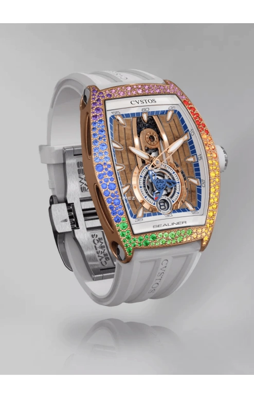Cvstos,Sealiner 47.20x36mm,47.20x36mm,Red Gold,Sapphire,Brown,Automatic,Day,42hours,C00103,C00103.3625003