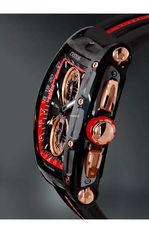 Cvstos,Racing 53.70x41mm,53.70x41mm,Red Gold,Stainless Steel,Black,Red,Automatic,Chronograph,Day,Dule Time,B01110,B01110.4102002
