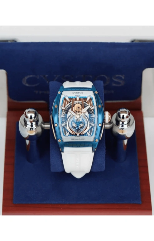 Cvstos,Sealiner 53.70x41mm,53.70x41mm,Stainless Steel,Red Gold,White,Blue,Automatic,Day,42hours,C00103,C00103.4105001