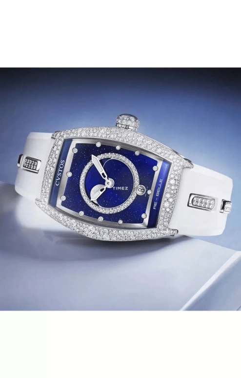 Cvstos,Re-Belle 47.20x36mm,47.20x36mm,Stainless Steel,Blue,Steel Gray,Automatic,Moonphase,Day,D00109,D00109.3603001