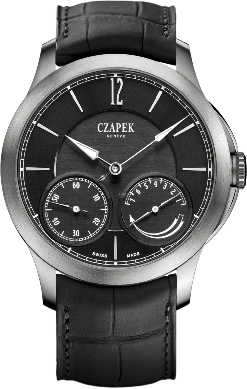 Czapek,贝格码头 42.50毫米,42.50毫米,钛合金,黑色,手动上弦,动力储存指示,168小时,QDB27