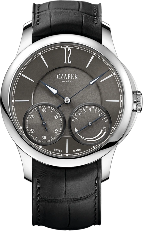 Czapek,贝格码头 42.50毫米,42.50毫米,不锈钢,灰色,手动上弦,动力储存指示,168小时,QDB21