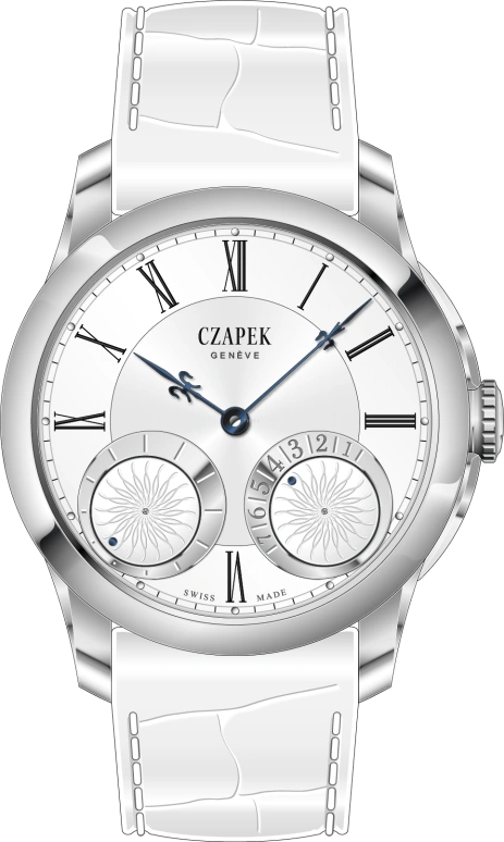 Czapek,贝格码头 38毫米,38毫米,不锈钢,白色,手动上弦,动力储存指示,168小时,QDB11