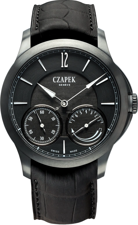 Czapek,贝格码头 42.50毫米,42.50毫米,钛合金,黑色,手动上弦,动力储存指示,168小时,QDB27BIS