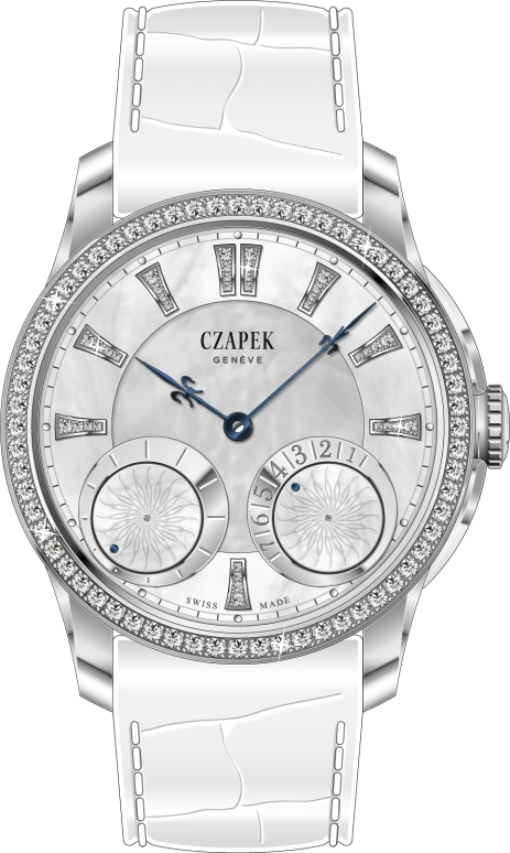 Czapek,贝格码头 38毫米,38毫米,白金,白色,手动上弦,动力储存指示,168小时,QDB3