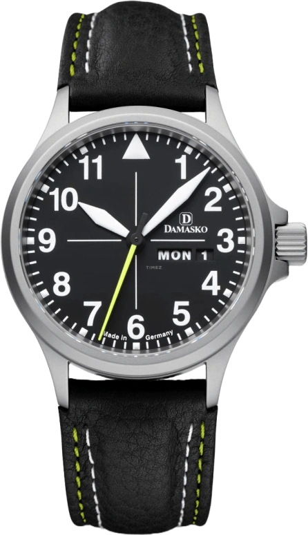 Damasko,三手 40毫米,40毫米,不锈钢,黑色,自动上弦,计时,星期历,日历,DA36