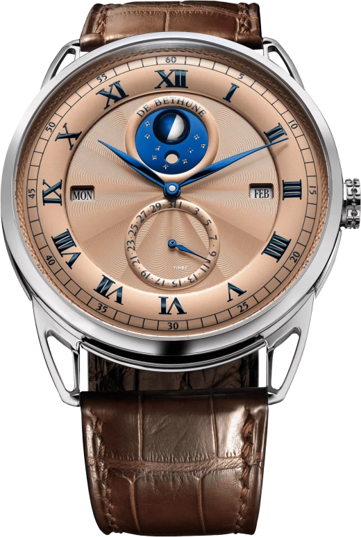 De Bethune,DB25 44毫米,44毫米,铂金,玫瑰金色,手动上弦,月相,万年历,闰年历,月历,120小时,自制机芯,DB25QPAPS2