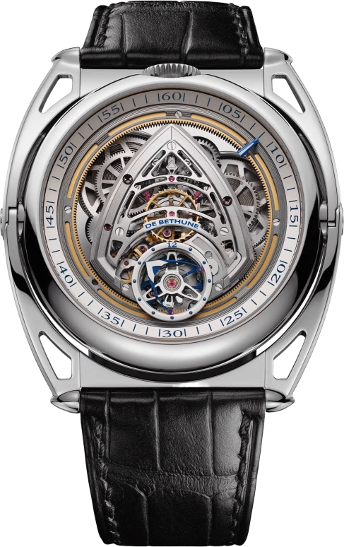 De Bethune,DB KIND OF TWO JUMPING GMT 43.30毫米,43.30毫米,钛合金,银色,框架,手动上弦,格林尼治时间,陀飞轮,闪电跳秒,DBK2V1