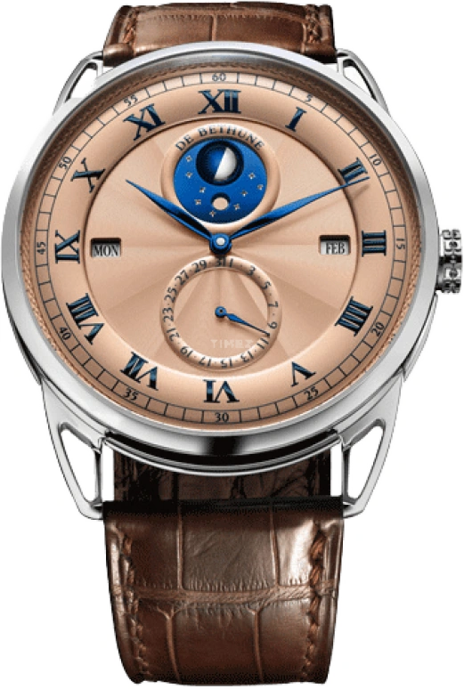 De Bethune,DB25 44毫米,44毫米,铂金,玫瑰金色,手动上弦,月相,万年历,闰年历,月历,120小时,自制机芯,DB25QPAPS2