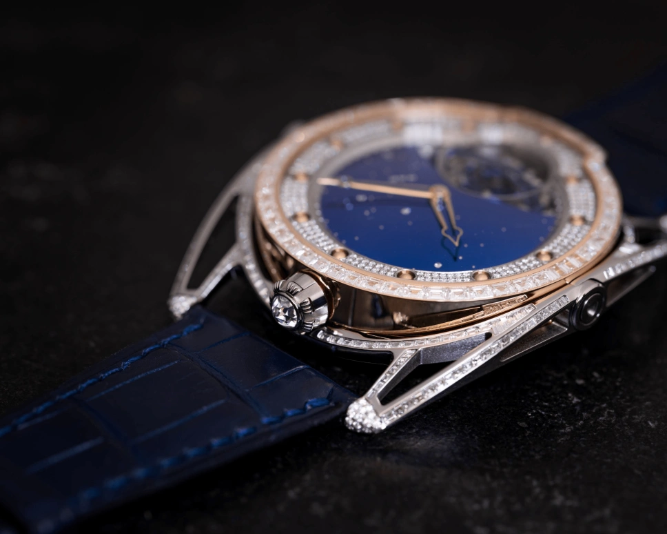 De Bethune,DB28 42.60mm,42.60mm,Rose Gold,Blue,Handwound,Power Reserve Indicator,Tourbillon,DB28TJRN