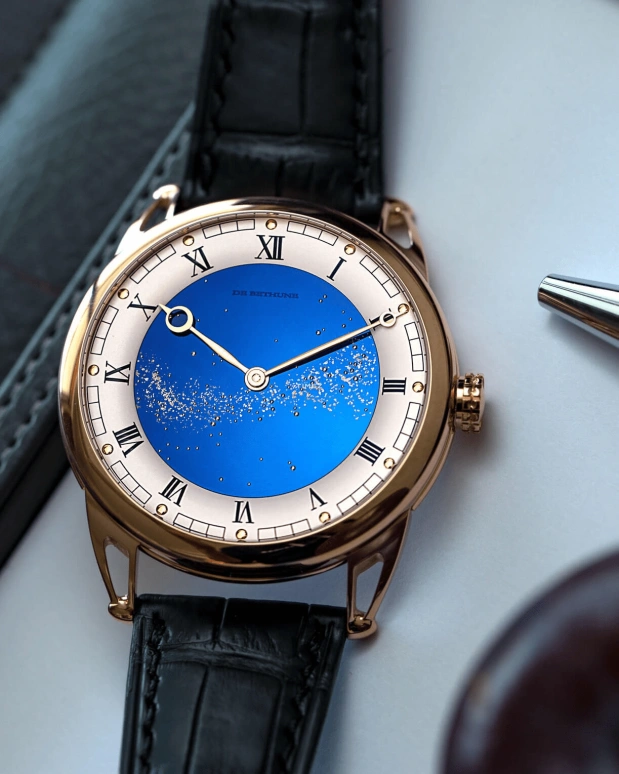 De Bethune,DB25 42毫米,42毫米,玫瑰金,蓝色,手动上弦,144小时,自制机芯,马克·扎克伯格,第二盖茨,DB25VRS3