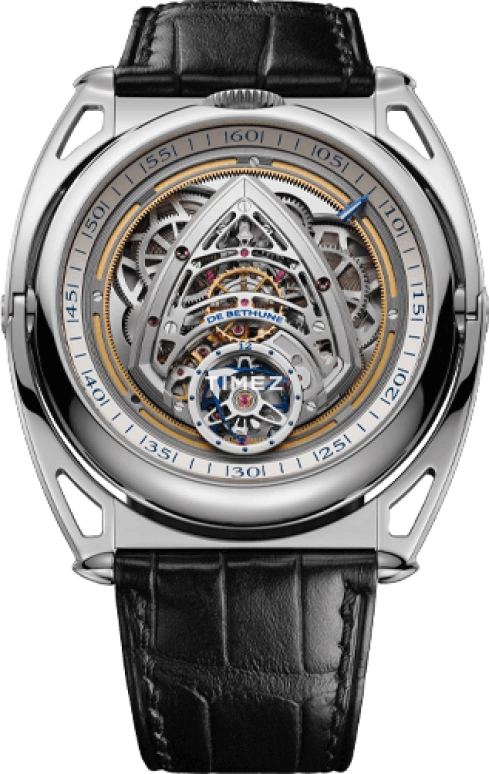 De Bethune,DB KIND OF TWO JUMPING GMT 43.30毫米,43.30毫米,钛合金,银色,框架,手动上弦,格林尼治时间,陀飞轮,闪电跳秒,DBK2V1