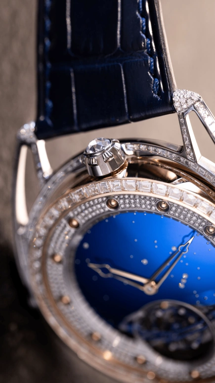 De Bethune,DB28 42.60mm,42.60mm,Rose Gold,Blue,Handwound,Power Reserve Indicator,Tourbillon,DB28TJRN