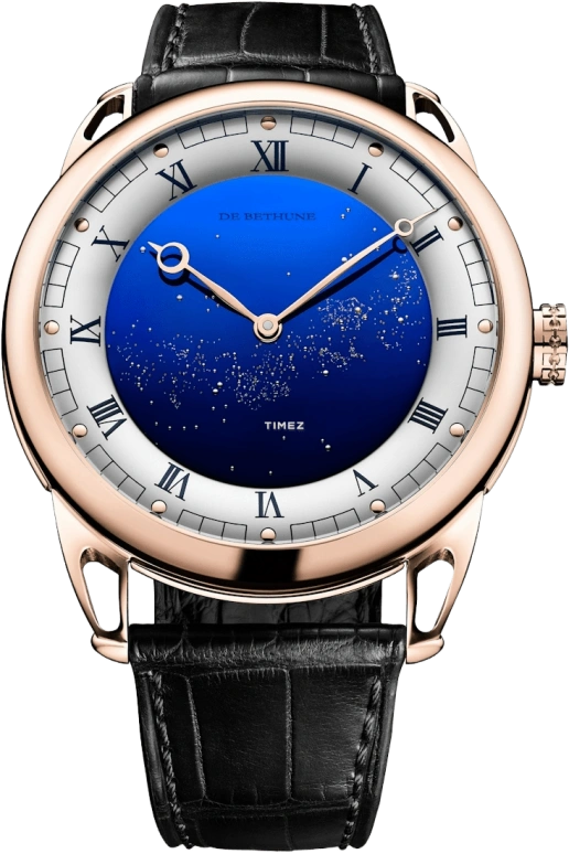 De Bethune,DB25 42毫米,42毫米,玫瑰金,蓝色,手动上弦,144小时,自制机芯,马克·扎克伯格,第二盖茨,DB25VRS3