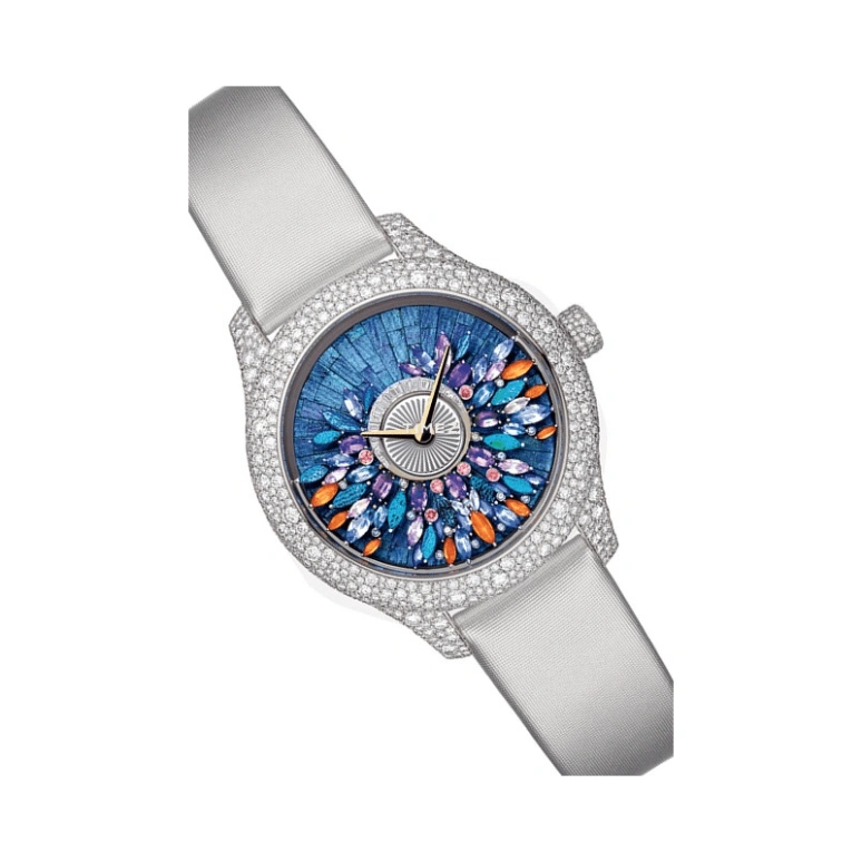 Dior,Dior Grand Bal 36mm,36mm,White Gold,Blue,Automatic,Sapphire,Crystal Glass,Round,CD153B6X1024