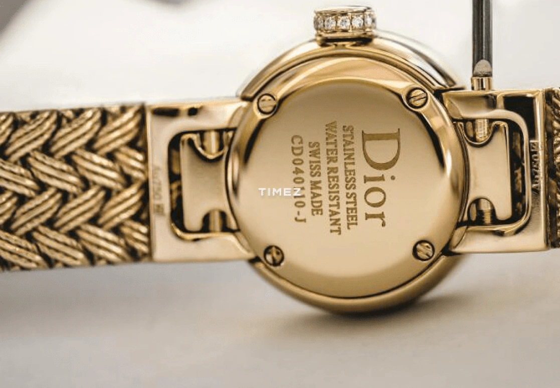 Dior,La mini D de Dior 19mm,19mm,Yellow Gold,Black,Quartz,Round,Gold,CD040150M005