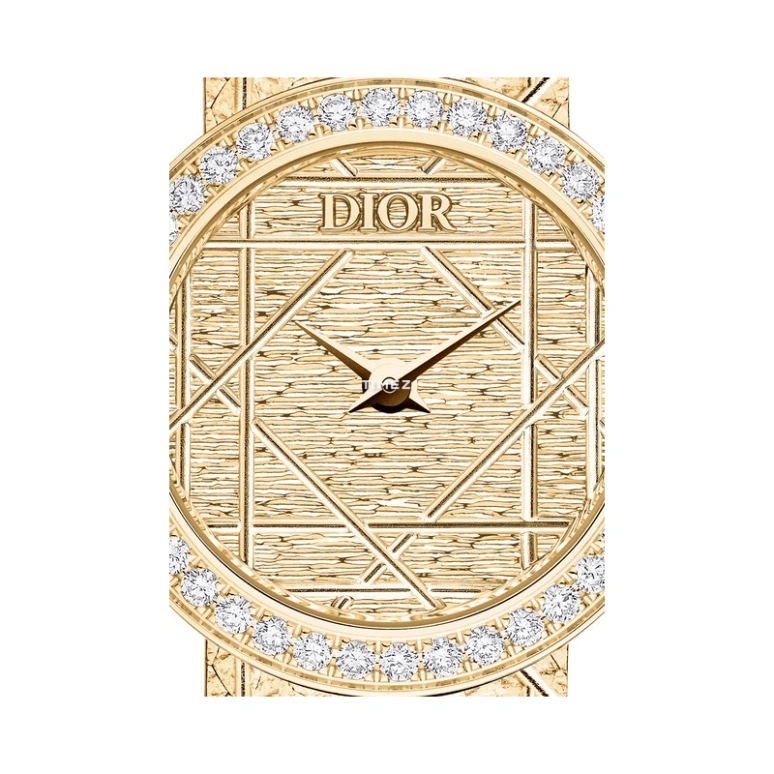 Dior,La D de Dior 19mm,19mm,Yellow Gold,Gold,Quartz,Sapphire,Crystal Glass,Round,CD04015X1250