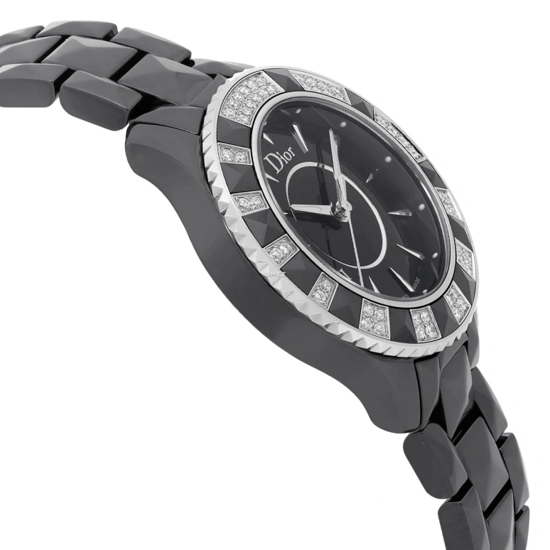 Dior,Other 33mm,33mm,Stainless Steel,Black,Quartz,Sapphire,Crystal Glass,Round,CD1231E1C001
