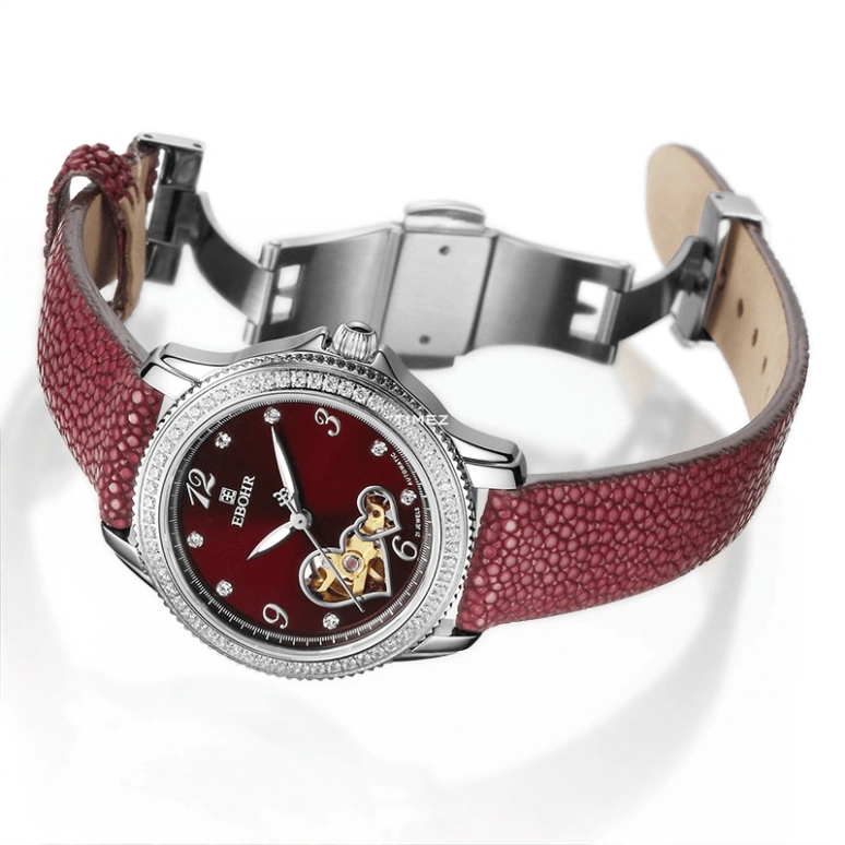 Ebohr,Kana 34mm,34mm,Stainless Steel,Red,Automatic,Sapphire,Crystal Glass,Round,07188640