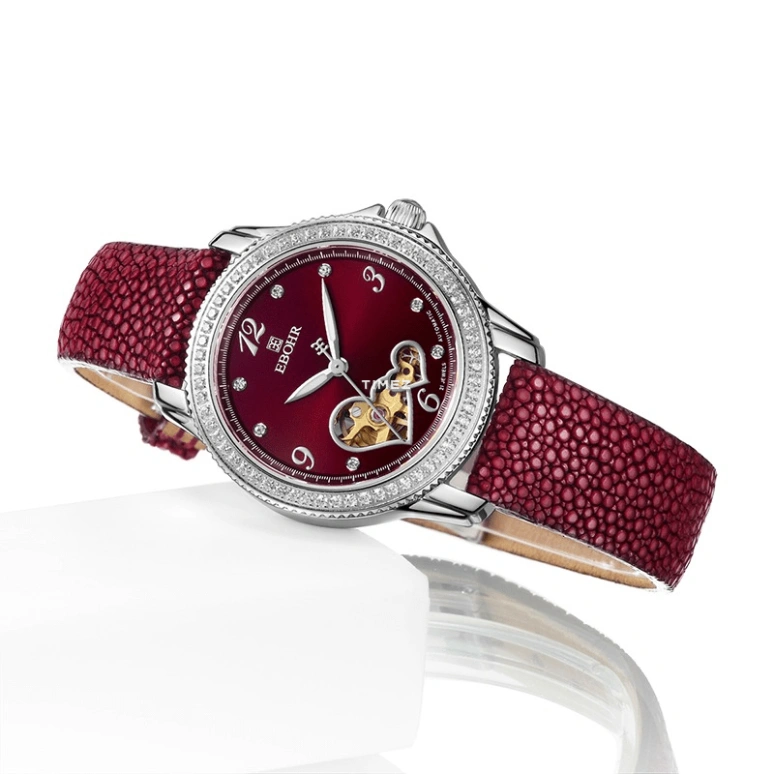 Ebohr,Kana 34mm,34mm,Stainless Steel,Red,Automatic,Sapphire,Crystal Glass,Round,07188640