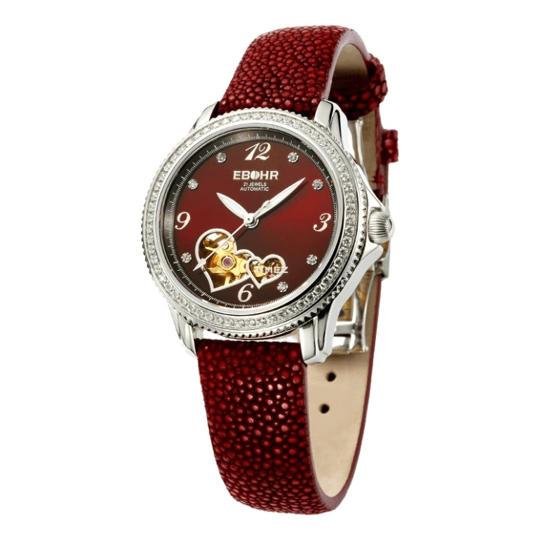 Ebohr,Kana 34mm,34mm,Stainless Steel,Red,Automatic,Sapphire,Crystal Glass,Round,07188640