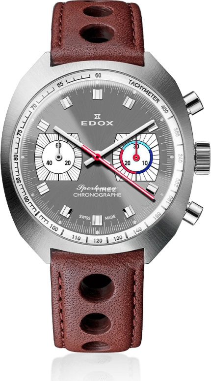 EDOX,Sportsman 41mm,41mm,Stainless Steel,Grey,Automatic,Chronograph,62hours,08202,08202-3G-GIN