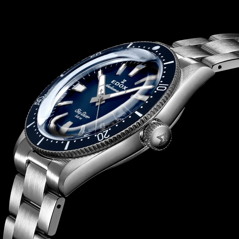 EDOX,Skydiver 42mm,42mm,Stainless Steel,Blue,Automatic,Day,41hours,80126,80126-3BUM-BUIN