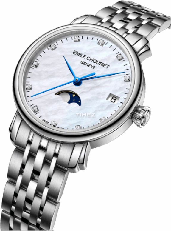 艾米龙,莱蒙 30毫米,30毫米,精钢,白色,石英,月相,日历,52,52.1168.L30.6.6.87.6