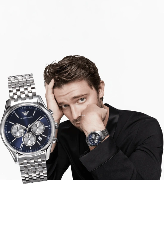 EMPORIO ARMANI,man 41mm,41mm,Stainless Steel,Blue,Quartz,Chronograph,Day,AR11582 NLP NLC