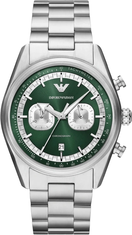 EMPORIO ARMANI,man 42mm,42mm,Stainless Steel,Green,Quartz,Chronograph,Day,AR11637 NLP NLC