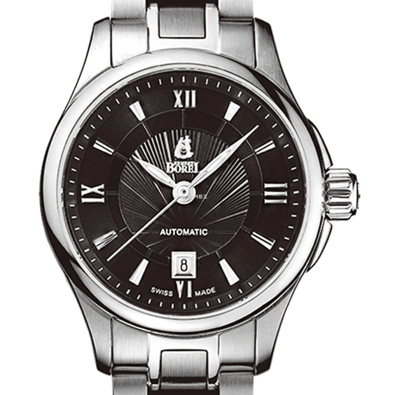 Ernest Borel,Braque 28mm,28mm,Stainless Steel,Black,Automatic,Day,Sapphire,Crystal Glass,LS7350,LS7350-5522A