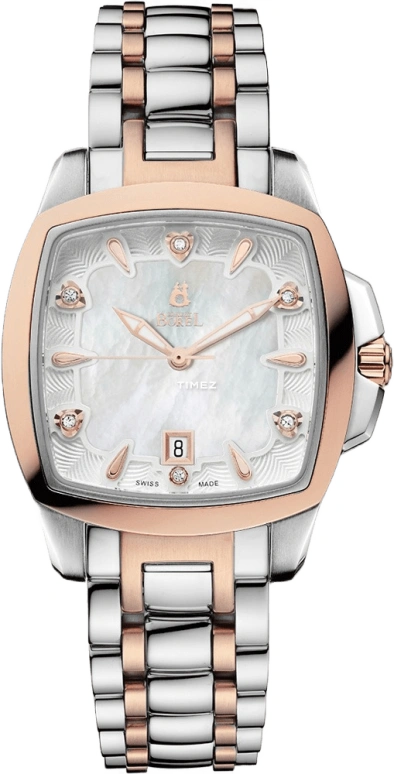 Ernest Borel,Romance 30.50mm,30.50mm,Stainless Steel,Silver White,Automatic,Day,Sapphire,Crystal Glass,LBR1856SQ,LBR1856SQ-2099