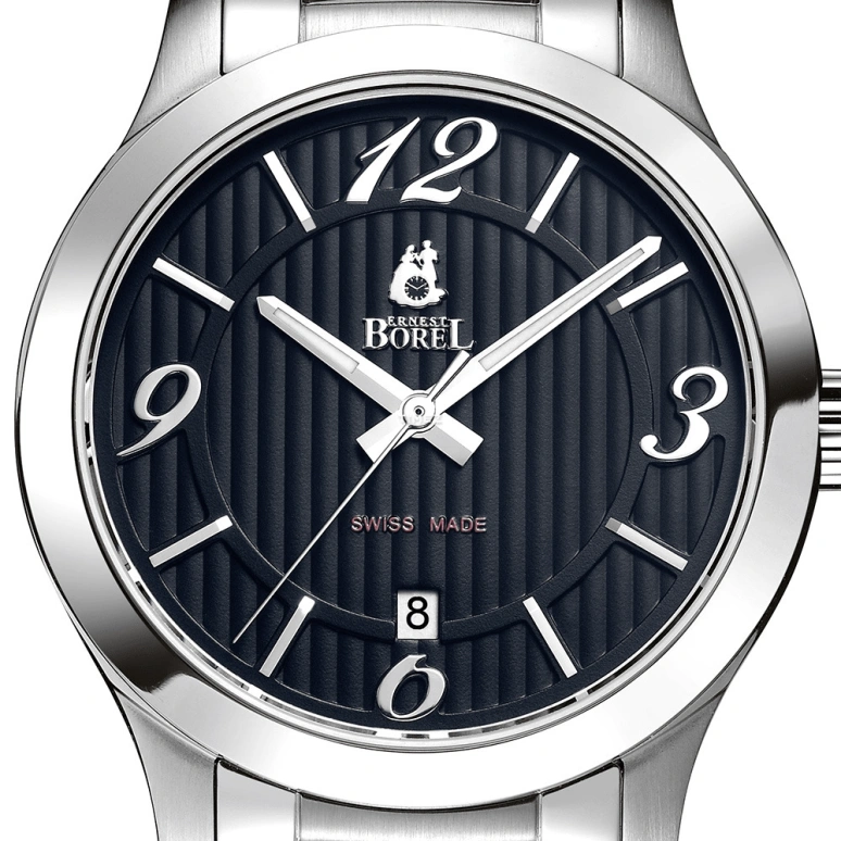 Ernest Borel,Harmonic 36mm,36mm,Stainless Steel,Black,Quartz,Day,Sapphire,Crystal Glass,BS608,BS608-6542