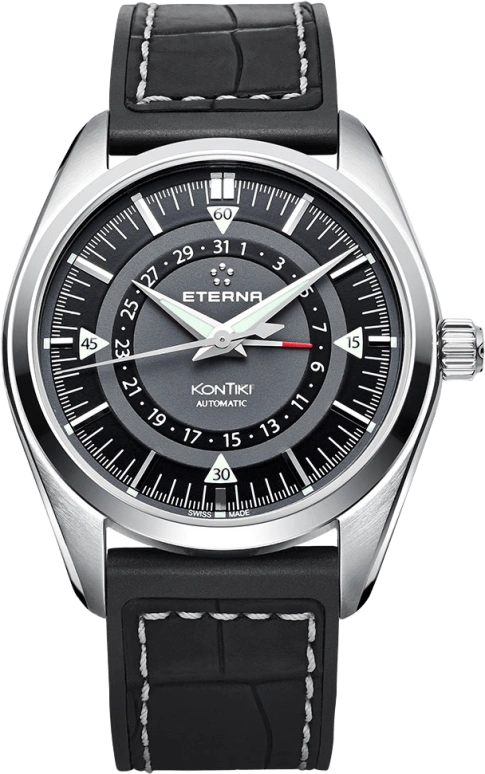 Eterna,Adventure 42mm,42mm,Stainless Steel,Black,Automatic,Date,Day,1598,1598.41.41.1305