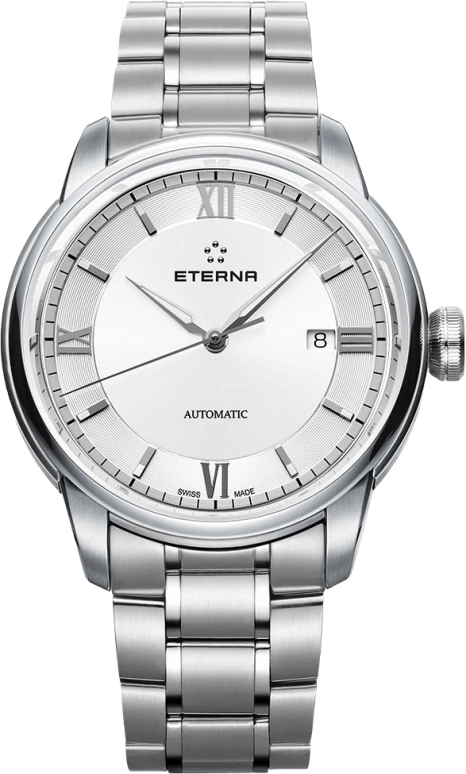 Eterna,Contemporary 41mm,41mm,Stainless Steel,Silver,Automatic,Date,38hours,2970,2970.41.62.1704