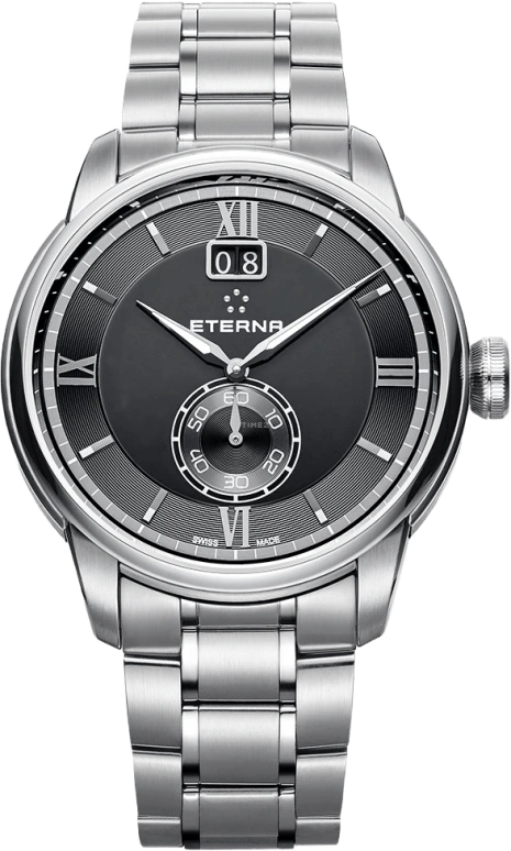 Eterna,Contemporary 41mm,41mm,Stainless Steel,Silver,Quartz,Big Date,Hollow Out,2971,2971.41.46.1704