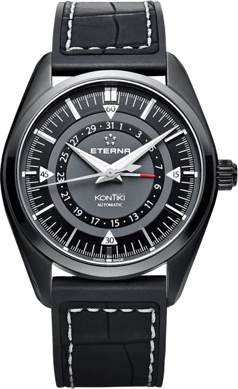 Eterna,Adventure 42mm,42mm,Stainless Steel,Black,Automatic,Date,Day,1598,1598.43.41.1306