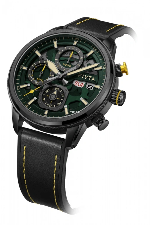 FIYTA,Mach 43mm,43mm,Stainless Steel,Green,Quartz,Chronograph,Date,Day,G881006,G881006.BNB