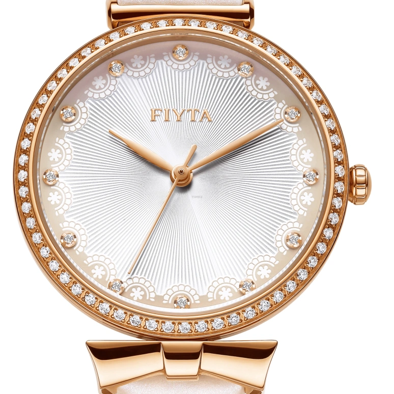 FIYTA,Allure 32mm,32mm,Stainless Steel,Rose Gold,White,Quartz,Sapphire,Round,L851001,L851001.PWSD