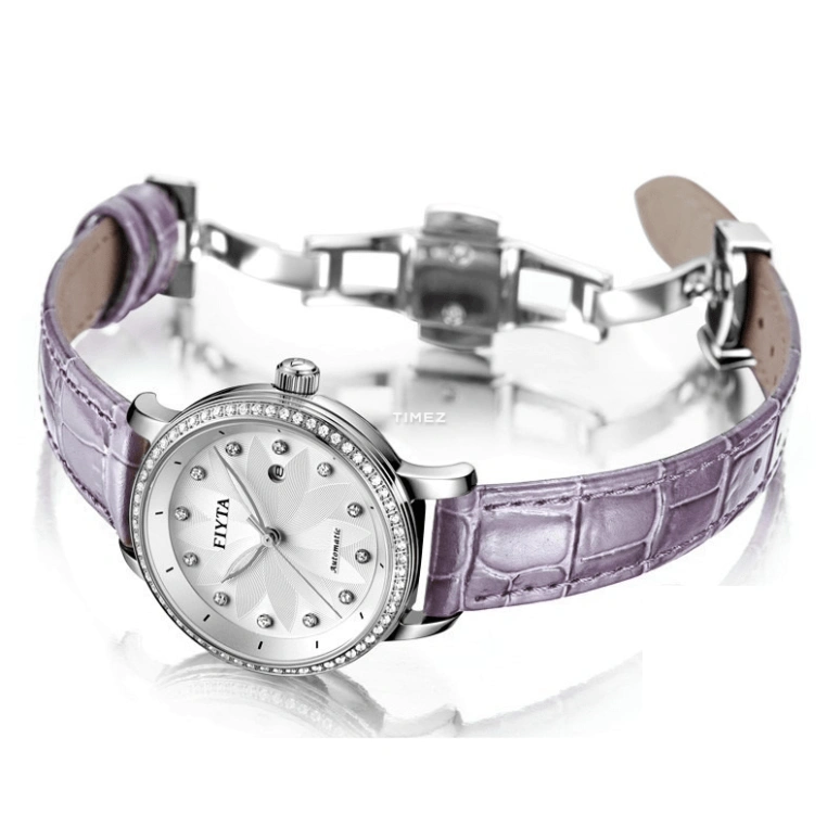 FIYTA,Floriography 30.10mm,30.10mm,Stainless Steel,White,Automatic,Day,Sapphire,DLA802007,DLA802007.WWZD