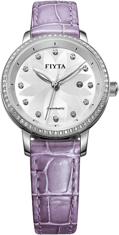 FIYTA,Floriography 30.10mm,30.10mm,Stainless Steel,White,Automatic,Day,Sapphire,DLA802007,DLA802007.WWZD