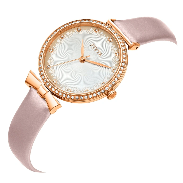 FIYTA,Allure 32mm,32mm,Stainless Steel,Rose Gold,White,Quartz,Sapphire,Round,L851001,L851001.PWSD