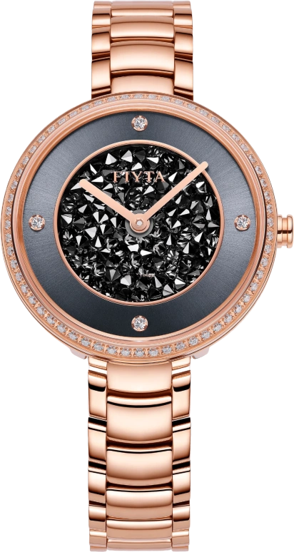 FIYTA,Allure 32mm,32mm,Stainless Steel,Grey,Black,Quartz,Sapphire,Round,L865008,L865008.PHPD
